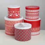 Коробка цилиндр Скандинавские узоры #нг