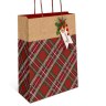 Пакет подарочный Шотландская клетка с шильдиком, крафт #нг