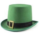 Шляпа Цилиндр, с золотой пряжкой, Зеленый, Честный знак