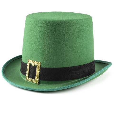 Шляпа Цилиндр, с золотой пряжкой, Зеленый, Честный знак