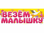 Магнит для авто Везем малышку, аист