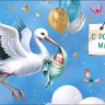 Конверт для денег С рождением мальчика Аист