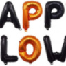 Набор шаров-букв Мини-Надпись "Happy Halloween", Черный/Оранжевый
