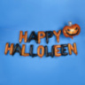 Набор шаров-букв Мини-Надпись "Happy Halloween", Черный/Оранжевый