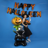 Набор шаров-букв Мини-Надпись "Happy Halloween", Черный/Оранжевый