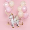 Фигура 3D, Крылатый единорог, Розовый, Сатин
