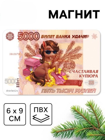 Магнит новогодний на холодильник «5000»