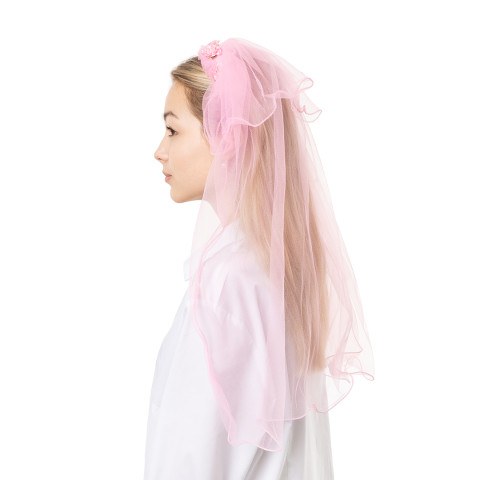 Ободок, Цветы (с фатой), Розовый