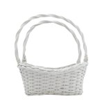 Корзина плетеная с ручкой Ива, белый