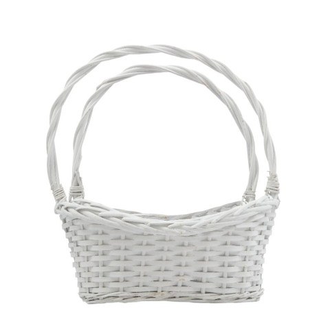 Корзина плетеная с ручкой Ива, белый