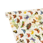 Упаковочная бумага Разноцветные бабочки, Белый