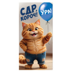 Конверт для денег С ДР Короч! Кот рыжий