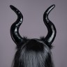 Ободок, Объемные рога, Черный