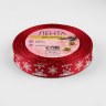 Лента атласная «Снежинки», красная
