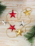 Бусы на ёлку «Разноцветные звёздочки», 5.5 см, золотисто - красные