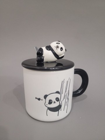 Кружка с ложкой 300мл Панда