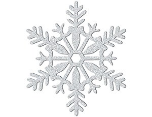 Снежинка пластик блеск серебряная Снежинка пластик блеск серебряная