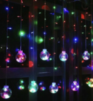 РАСПРОДАЖА! Новогодняя светодиодная гирлянда "Бахрома" разноцветная, 10 шариков