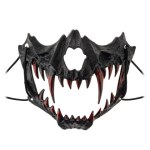 Карнавальная маска, Звериный оскал, Черный/Красный