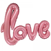 Фольга Надпись LOVE  розовая в упаковке / Love Light Pink (воздух)