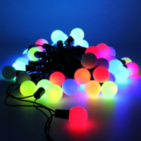 Новогодняя светодиодная гирлянда "Шарики 4 см", уличная, разноцветная, черном проводе