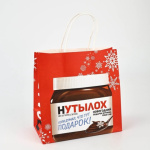 Пакет подарочный  Черный юмор Нутелла, красный 18+ #нг