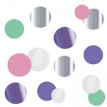 Конфетти Круги Микс Макаронс фольгированные, бумага тишью