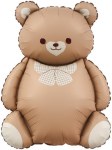 Фигура Мишка с бантом, Коричневый, Сатин