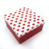 Коробка "Красные сердца" с бантом Тиснение фольгой, квадрат