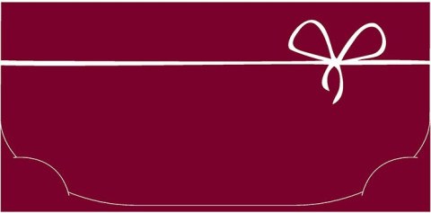 Конверт для денег, Изящный бантик, Бордовый