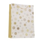 Пакет подарочный "С новым годом! Снежинки золотые"