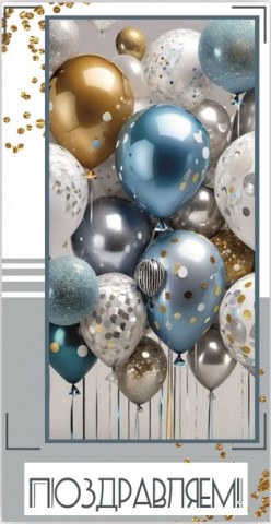 Конверт для денег, Поздравляем! (шарики)