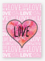 Набор открыток-бирок для подарков, Love (сердечко), Розовый