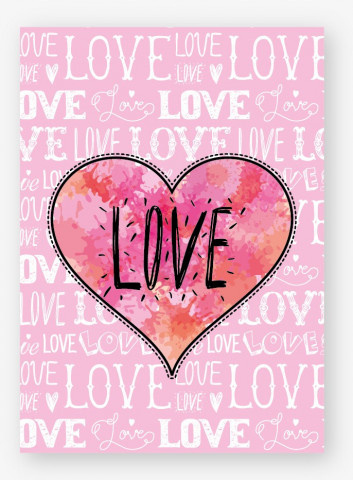 Набор открыток-бирок для подарков, Love (сердечко), Розовый