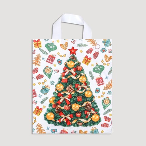 Пакет новогодний «День подарков», полиэтиленовый с петлевой ручкой