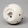 Ёлочный шар с подсветкой «Снеговик» 1 LED, керамика, свечение тёплое белое