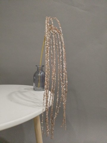 Ветвь декоративная с глиттером, Шампань
