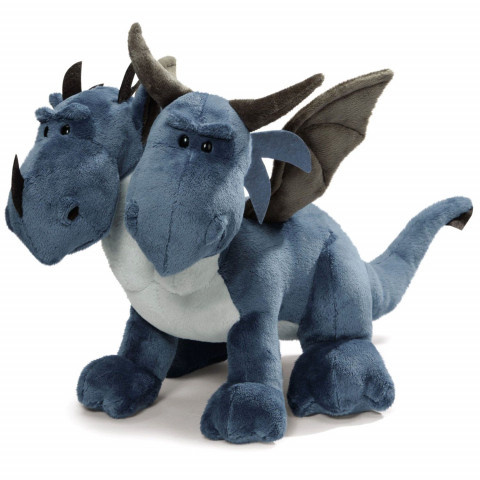 Мягкая игрушка двухголовый Дракон синий