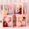 Набор коробок для воздушных шаров Baby, Нежно-розовые грани, Прозрачный