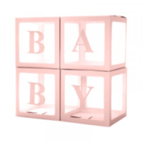 Набор коробок для воздушных шаров Baby, Нежно-розовые грани, Прозрачный