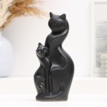 Фигурка гипс «Котики с изгибом», чёрный