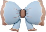 Фигура, Бант, Голубой с коричневым, Сатин
