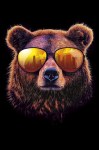Открытка Брутальный Медведь, конгрев, лак твин, печать на обороте, фольга холодная