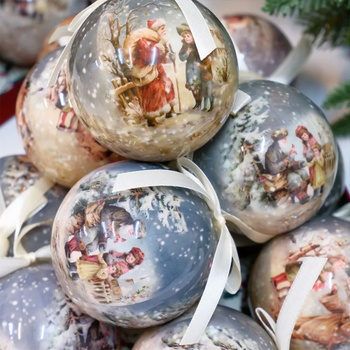 Новогодний набор Елочных шаров Merry Christmas, Дед мороз и подарки