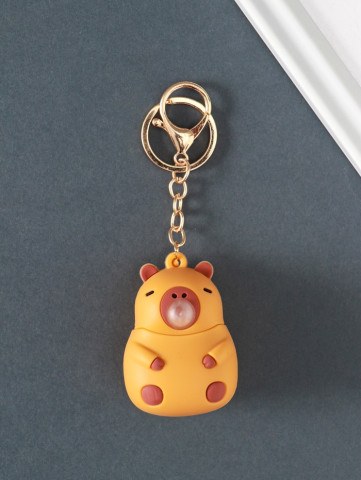 Брелок для ключей на кольце с карабином «Капибара - антистресс», надувает пузырь, резина