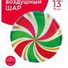 Мини-фигура с клапаном, Круг Леденец, Красный/Зеленый