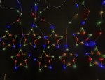 Новогодняя гирлянда Звезды теплый цвет, металлические