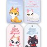 Набор шильдиков «Котики с пожеланиями» 4 вида