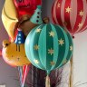Шар 3D Сфера, Новогодний шар, Золотые звезды, Зеленый