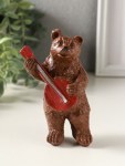 Фигурка гипс «Медведь с домрой», коричневый